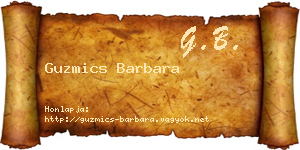Guzmics Barbara névjegykártya